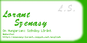 lorant szenasy business card