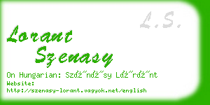 lorant szenasy business card